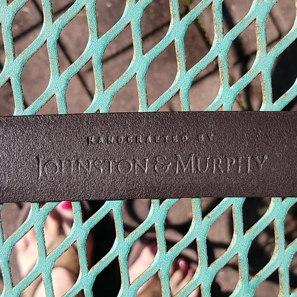 VTG Johnston & Murphy brown leather belt sz. 38 - Picture 2 of 5